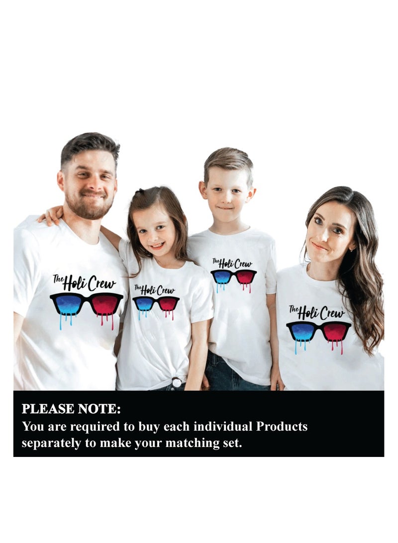 برينت شوب فور مي احتفال هولي - تي شيرتات عائلية متطابقة - تي شيرت عائلة هولي - تي شيرت هولي هاي المطابق للرجال والنساء والأطفال برقبة دائرية من Holi Famliy - Image 2