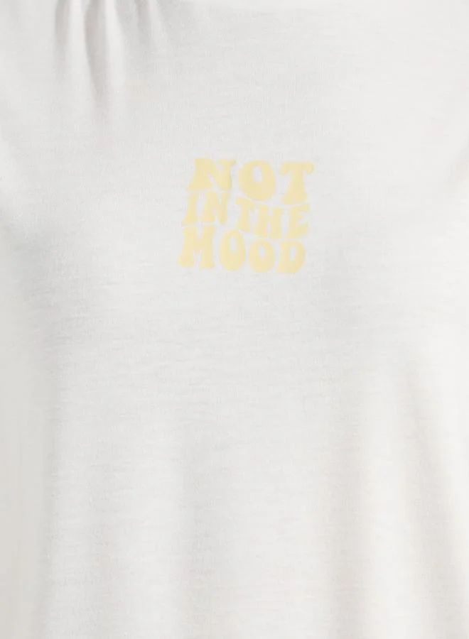 ستايلي Not In The Mood Slogan Vest & Floral Pyjama Set