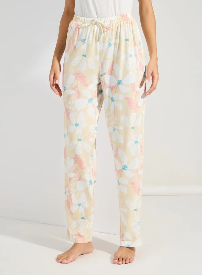 ستايلي Not In The Mood Slogan Vest & Floral Pyjama Set