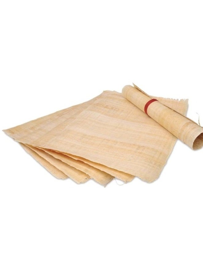 null - Set of 5 Plain Egyptian Papyrus Paper 12x16 Inch (30x40 cm) - Ancient Pharaonic Alphabet Paper, Papyrus for Art Projects, Scrapbooking, School, Perfect Paper for Learning History - Image 1