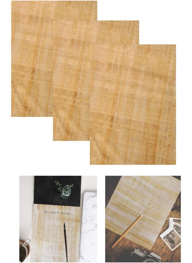 null - Set of 5 Plain Egyptian Papyrus Paper 12x16 Inch (30x40 cm) - Ancient Pharaonic Alphabet Paper, Papyrus for Art Projects, Scrapbooking, School, Perfect Paper for Learning History - Image 1