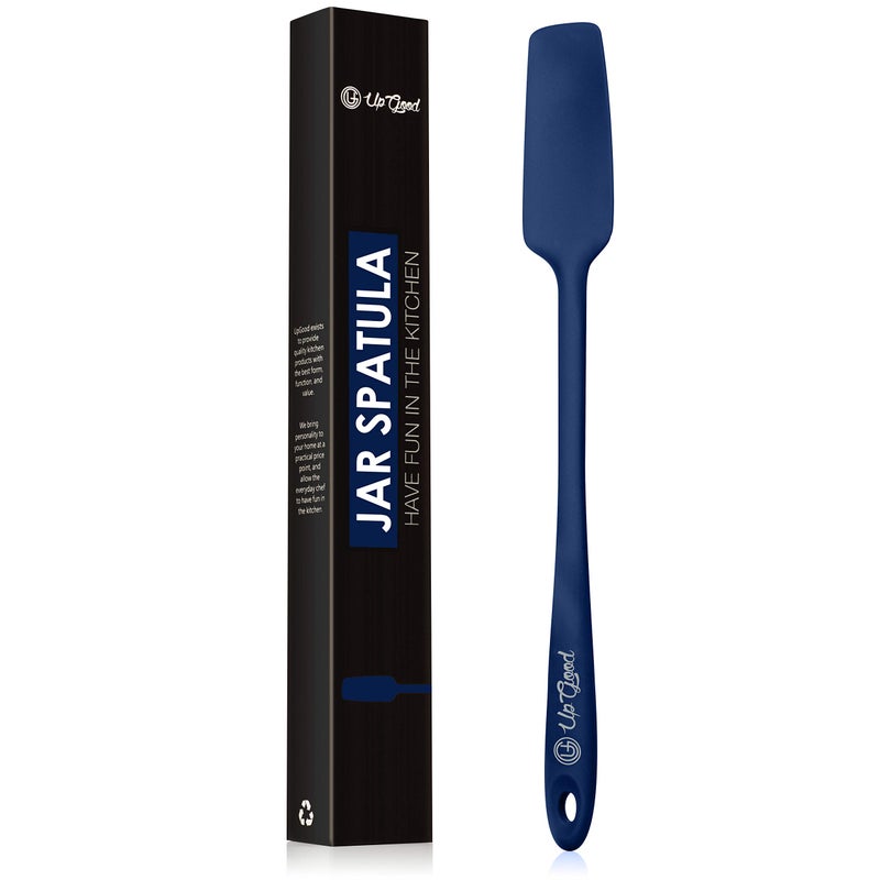 Silicone Jar Spatula  600F Heat Resistant NonStick Rubber Scraper  Perfect for Jars Smoothies Blenders  One Piece Utensils  Durable Kitchen Cookware UpGood Professional Spatulas Blue