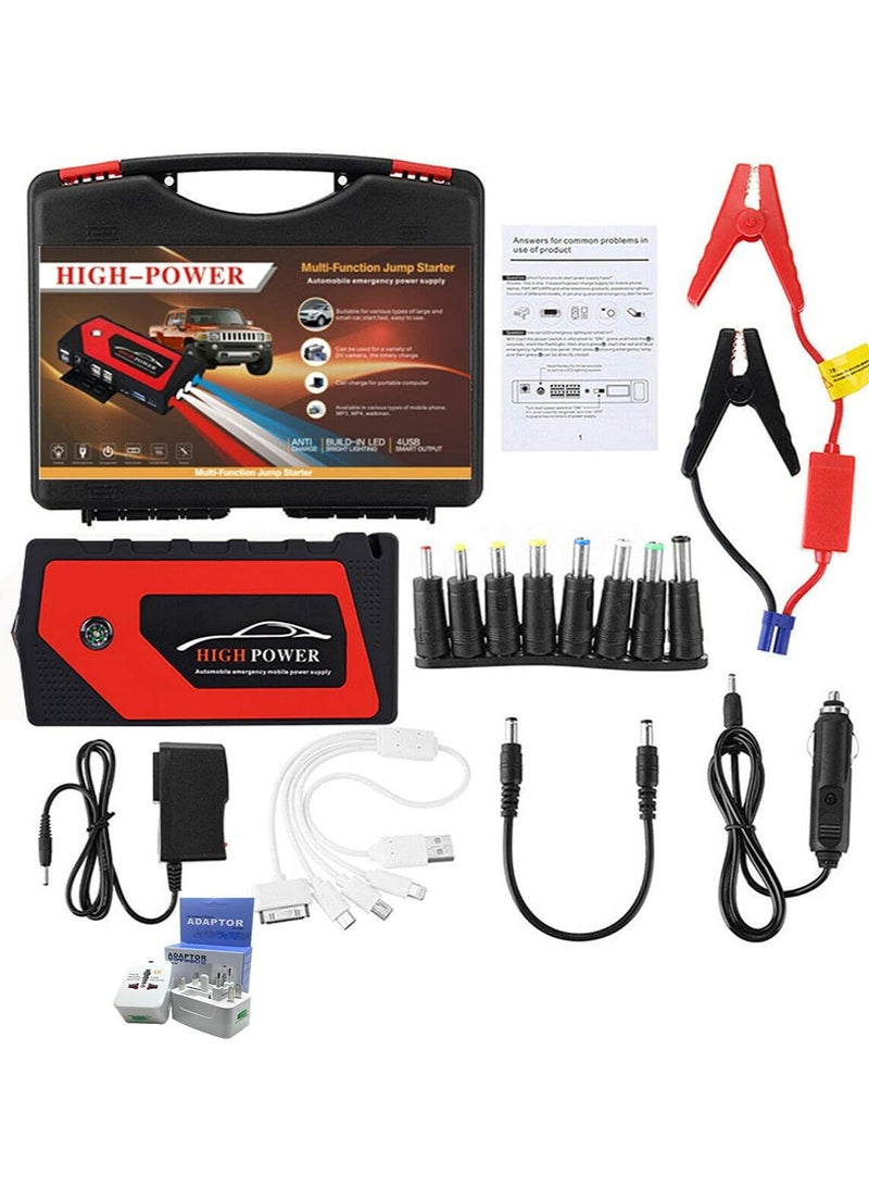 Generic Car Jump Starter Power Bank, Riloer 69800 mAh 12 V 600 A Peak Portable Emergency Car Jump Starter Pack Booster Battery Charger Power Bank for Use in Car, Motorcycle  - Image 1