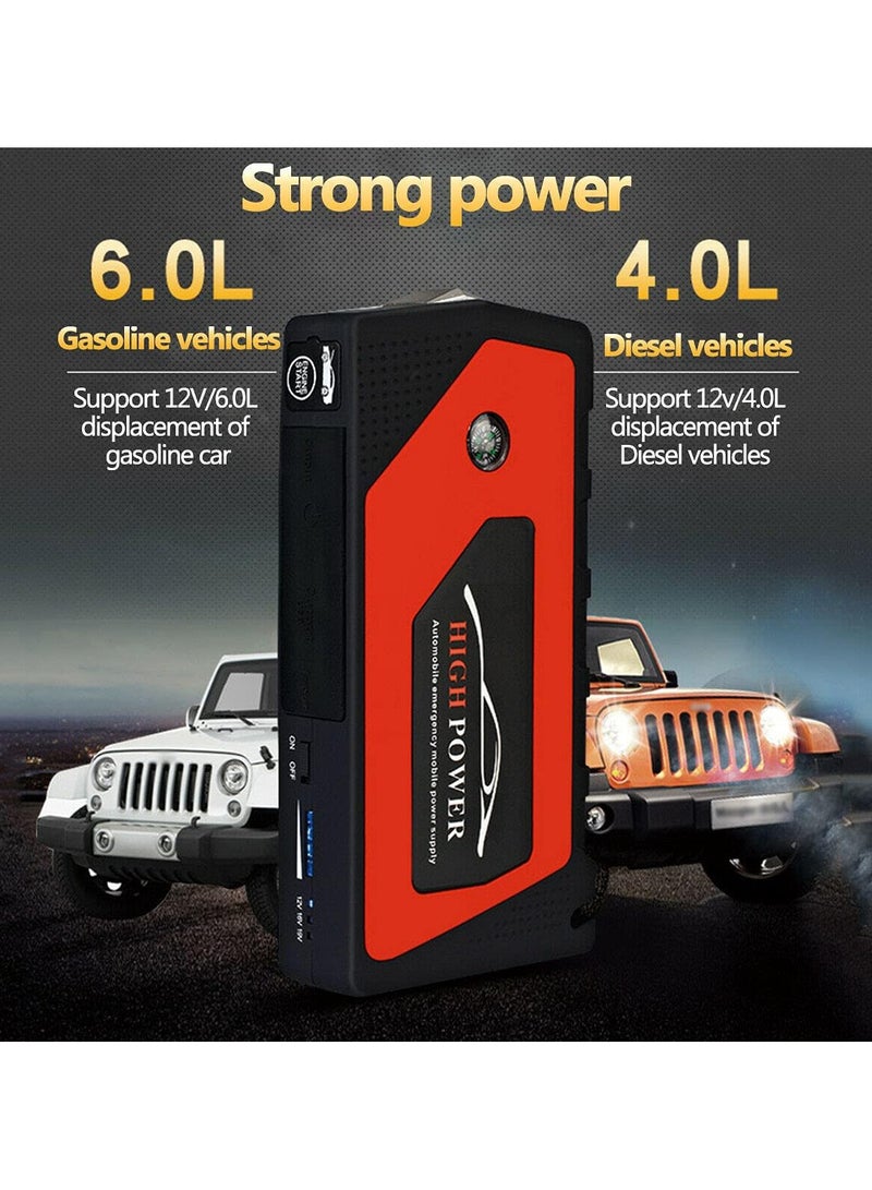 Generic Car Jump Starter Power Bank, Riloer 69800 mAh 12 V 600 A Peak Portable Emergency Car Jump Starter Pack Booster Battery Charger Power Bank for Use in Car, Motorcycle  - Image 2