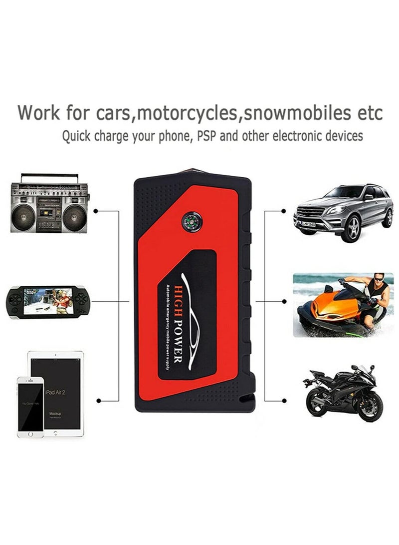 Generic Car Jump Starter Power Bank, Riloer 69800 mAh 12 V 600 A Peak Portable Emergency Car Jump Starter Pack Booster Battery Charger Power Bank for Use in Car, Motorcycle  - Image 4