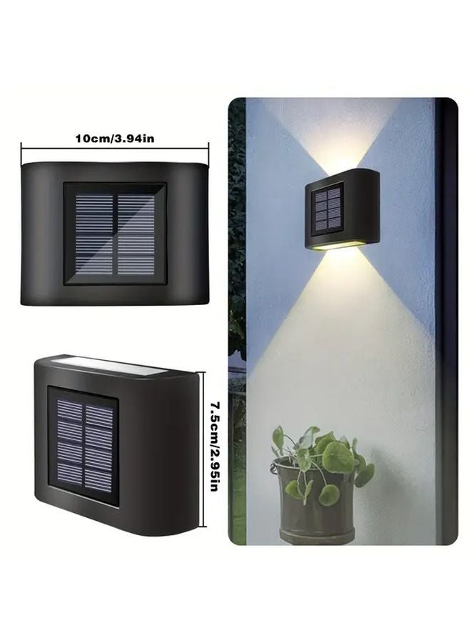 مشعل جدار LED شمسي، 6 مصابيح LED، ضوء دافئ، مصباح أمني خارجي، بلاستيك ABS - Image 4