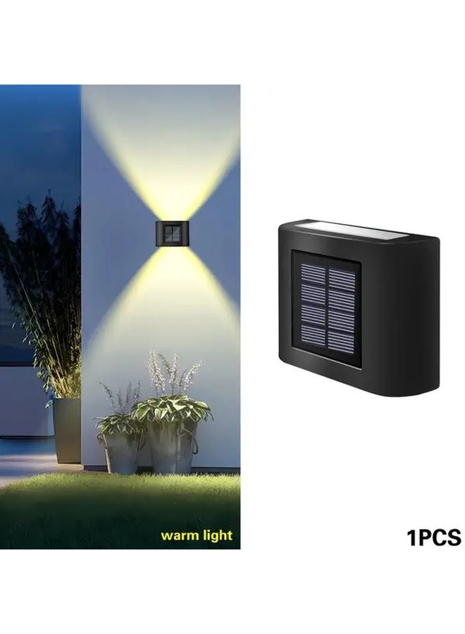 مشعل جدار LED شمسي، 6 مصابيح LED، ضوء دافئ، مصباح أمني خارجي، بلاستيك ABS - Image 1