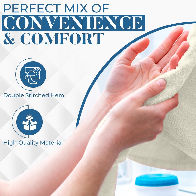 DAN RIVER 6-Pack Premium Hand Towels (16x28 Inches) - 100% Cotton, Ultra Soft, Lightweight, Highly Absorbent Towels for Bathroom, Spa, Gym, Salon, Hotel, and Travel - Ivory - Image 5