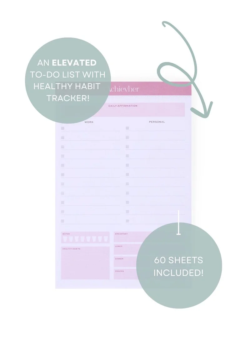 Prickly Pear Achievher Affirmation To Do List, 60 Sheets