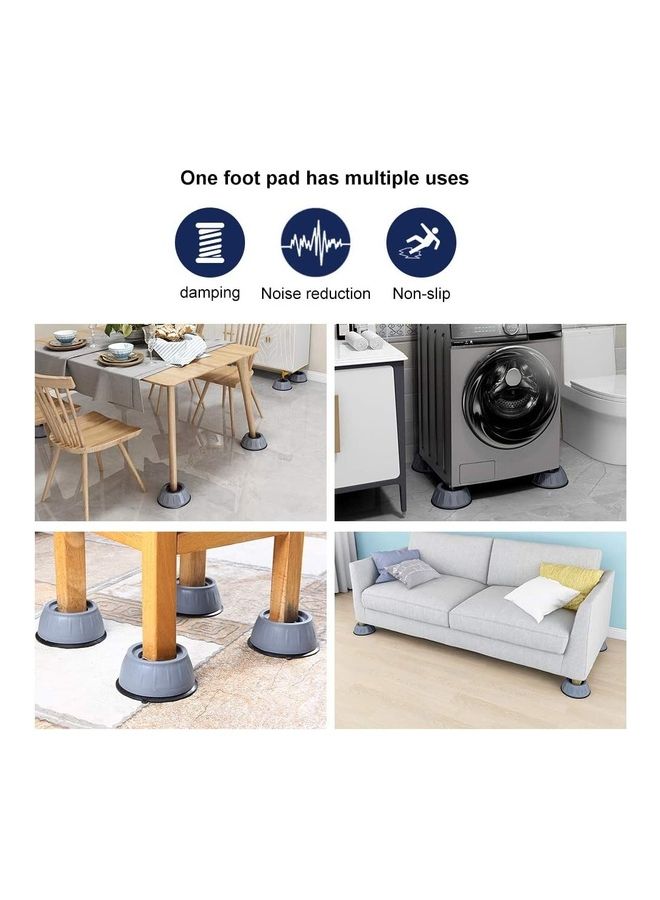 4-Piece Washing Machine Feet Pads Black 10x10x4cm - Image 4