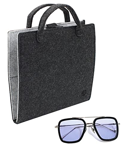 JAVOedge Black Felt Travel Storage Organizer [4 Slots] Case for Eyeglass, Sunglass, Glasses, Secure Snap Enclosure - Image 5