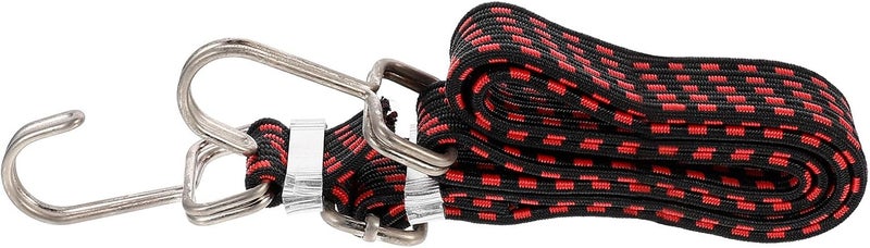 Elastic Cargo Tie-Down Strap 1m Red Binding Belt with Hook for Motorcycle and Bike Luggage Securing, Adjustable Elastic Cord Fastening Strap for Travel and Outdoor Use - Image 1