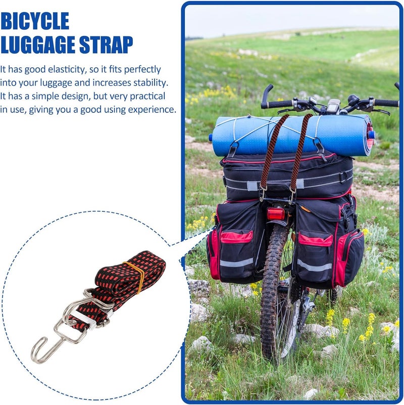 Elastic Cargo Tie-Down Strap 1m Red Binding Belt with Hook for Motorcycle and Bike Luggage Securing, Adjustable Elastic Cord Fastening Strap for Travel and Outdoor Use - Image 3