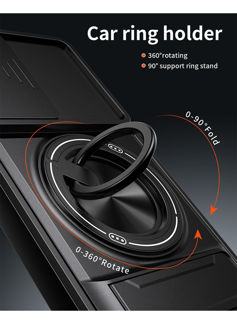 غطاء هاتف لـ Xiaomi Poco X8 Pro Max غطاء كاميرا منزلق، متوافق مع حامل السيارة المغناطيسي، حامل حلقي قابل للدوران 360 درجة + مسند، غطاء واقي مقاوم للصدمات يغطي الجسم بالكامل - Image 5