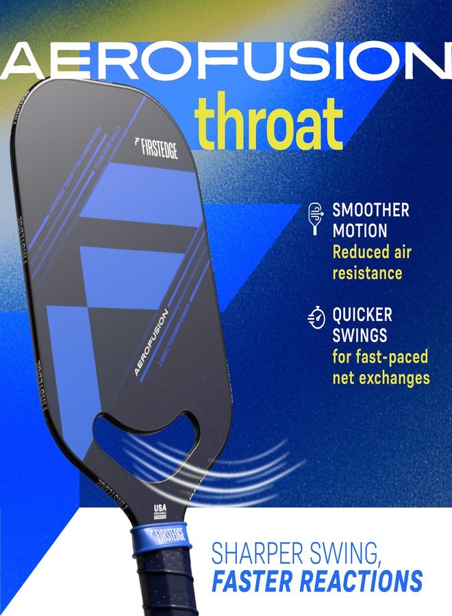 FirstEdge AeroFusion USAPA Approved Japanese Toray T700 Carbon Fibre Edgeless Pickle Ball Racket | Thermoformed | Pickleball Paddle Cover Included - Image 1