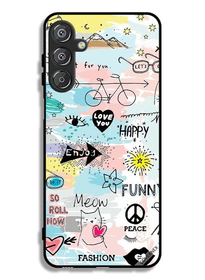 Covernex Samsung Galaxy A16 5G Protective Case Cover Doodle Meow Enjoy - Image 1