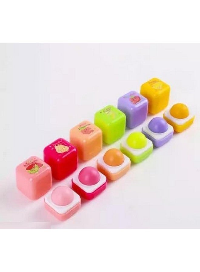 VIPREKHO Fruit Flavors Cube Lip Balm | Sugar Cubes Lip Balm For Cracked Lips | Anti-Drying/Lightening/Skin Repairing/Hydrating/Moisturizing Lip Lotion For Winter (6 Pcs, Multicolor) - Image 1