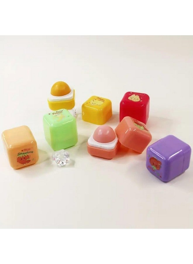VIPREKHO Fruit Flavors Cube Lip Balm | Sugar Cubes Lip Balm For Cracked Lips | Anti-Drying/Lightening/Skin Repairing/Hydrating/Moisturizing Lip Lotion For Winter (6 Pcs, Multicolor) - Image 3