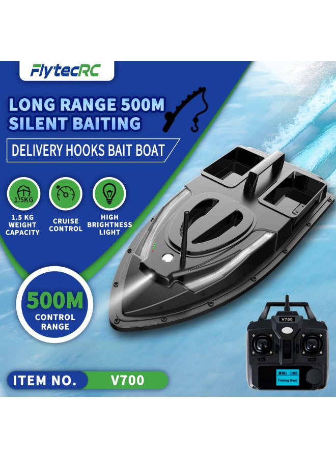 قارب الطعم V700 مع جهاز تحكم عن بعد لوضع الطعم بدقة - اللون: V700 مطور 5200 مللي أمبير * 2 - المواصفات: شاحن قابس الاتحاد الأوروبي - Image 2
