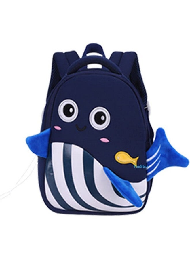 FunBlast Cute Whale Print Shoulder Bags for Kids - School Bags for Preschooler, Small Bags for School, Picnic, Travelling for 2 to 6 Years old- Kids- Navy Blue - Image 1