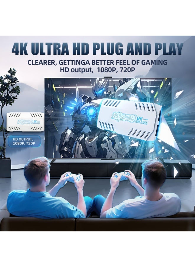 X10 Pro 2026 جهاز ألعاب رترو جديد 4K وحدة ألعاب رترو إخراج 1080P/720P، Cortex-A55، S905X3، عصا ألعاب رترو مع وحدات تحكم لاسلكية 2.4GHz، ألعاب فيديو توصيل وتشغيل للتلفاز (أزرق) - Image 3