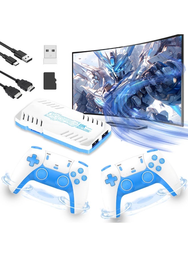 X10 Pro 2026 جهاز ألعاب رترو جديد 4K وحدة ألعاب رترو إخراج 1080P/720P، Cortex-A55، S905X3، عصا ألعاب رترو مع وحدات تحكم لاسلكية 2.4GHz، ألعاب فيديو توصيل وتشغيل للتلفاز (أزرق) - Image 1