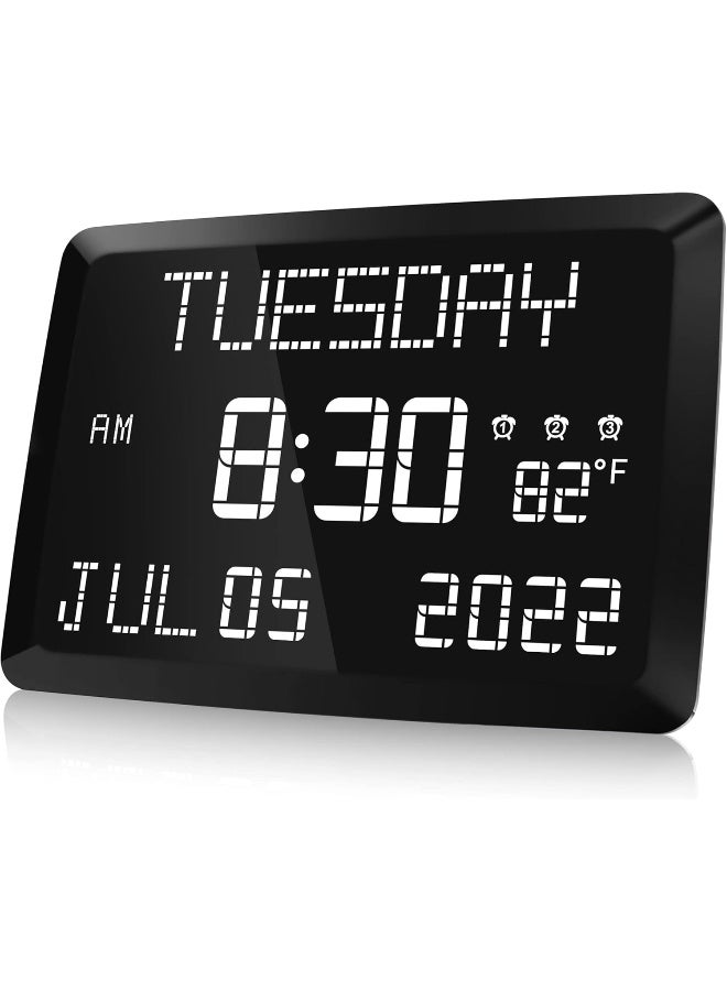Raynic LED Word Display Dimmable Digital Wall Clock (11.5in Large,12/24H) - Image 1