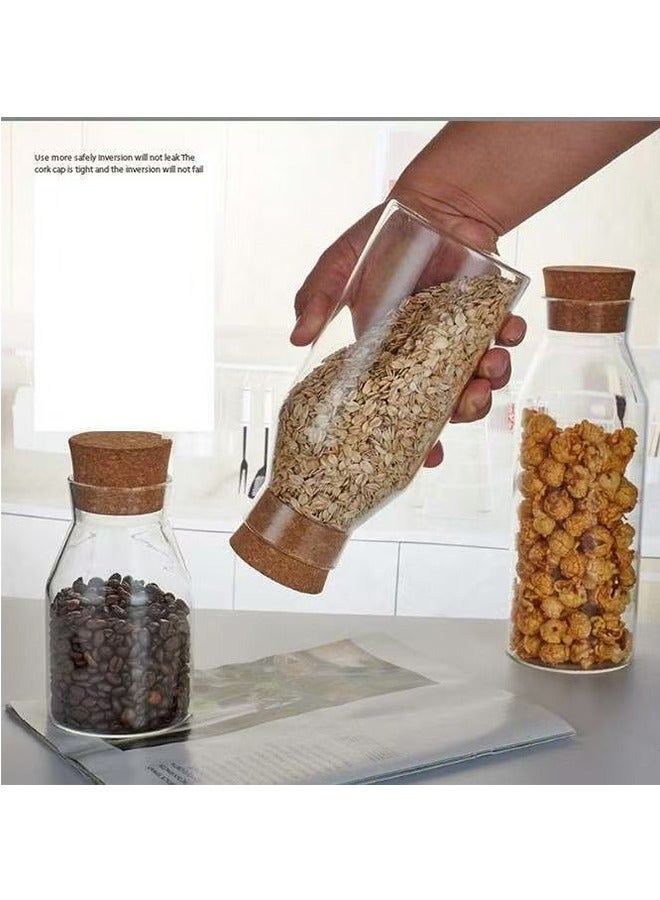 JCB CHIC 3 Pack Glass Storage Jars with Airtight Bamboo Lid, 600ml/900ml/1200ml Glass Kitchen Canisters, Clear Container for Coffee Bean Storage, Dry Goods, Cookie, Candy, Tea, Spices and More - Image 3