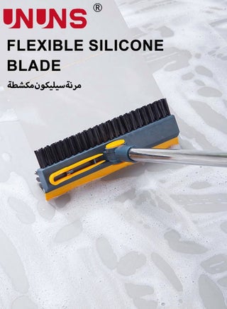 فرشاة تنظيف الأرضيات 3 في 1، رأس فرشاة على شكل حرف V مع رأس فرشاة قابل للفصل بزاوية 180 درجة، مقبض طويل قابل للتعديل، فرشاة الحوض والبلاط لتنظيف الحمام والفناء والمطبخ والجدار والسطح - view 4