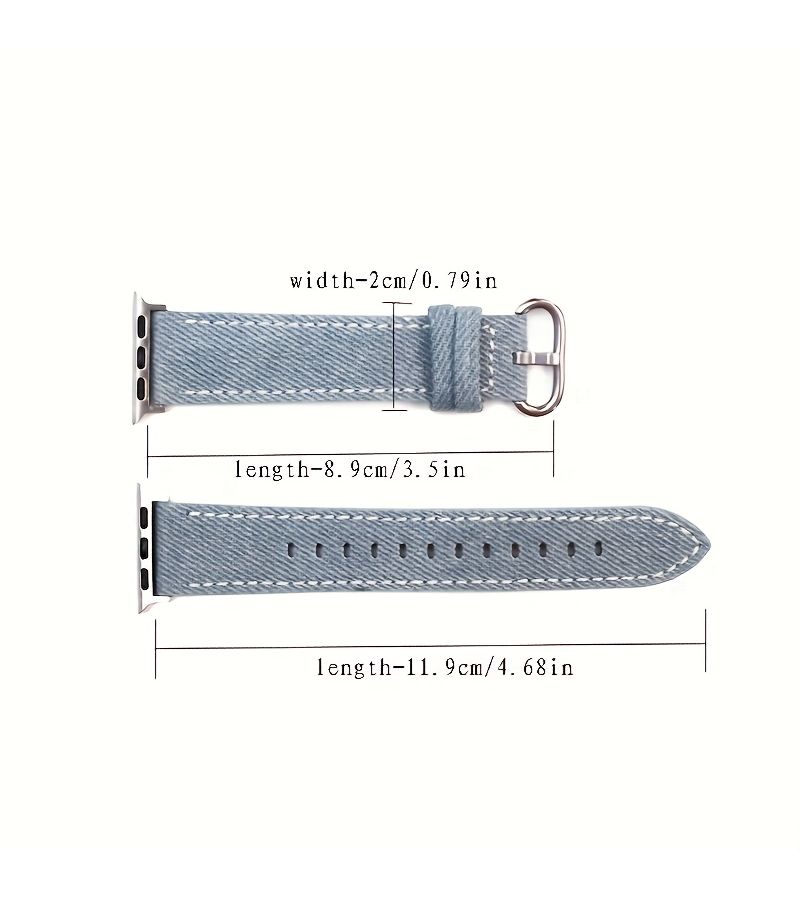 Dark Blue Washed Denim Strap for Huawei Fit4 Fit3 Quick Release Retro Unisex - Image 2