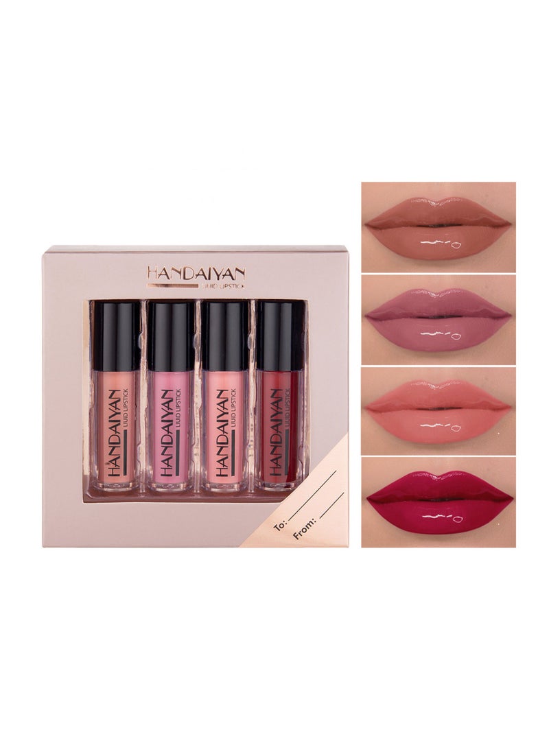 Handaiyan Lipstick Matte Liquid Lipsticks Set 4 Pcs Makeup For Women Long-lasting Waterproof Highly Pigmented Colour Quick-Drying, Smudge-Proof, Nourishes, Conditions,Ultra Soft Moisturizes  - Image 1