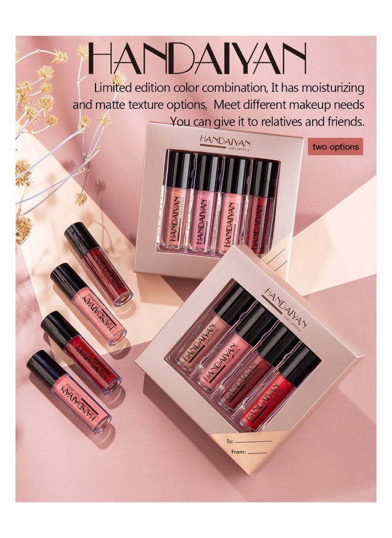 Handaiyan Lipstick Matte Liquid Lipsticks Set 4 Pcs Makeup For Women Long-lasting Waterproof Highly Pigmented Colour Quick-Drying, Smudge-Proof, Nourishes, Conditions,Ultra Soft Moisturizes  - Image 4
