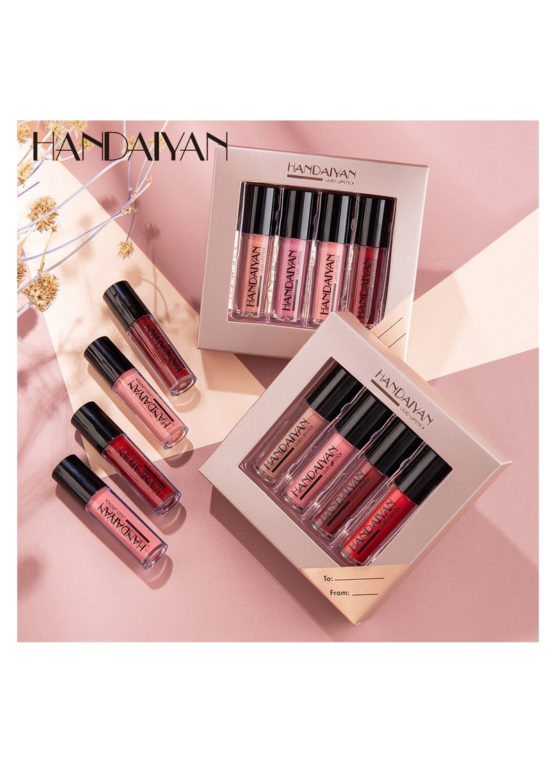Handaiyan Lipstick Matte Liquid Lipsticks Set 4 Pcs Makeup For Women Long-lasting Waterproof Highly Pigmented Colour Quick-Drying, Smudge-Proof, Nourishes, Conditions,Ultra Soft Moisturizes  - Image 5