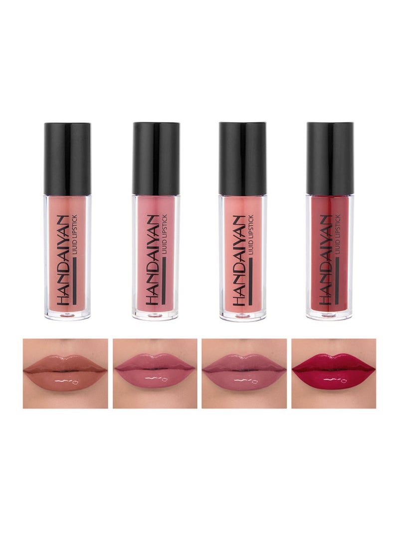 Handaiyan Lipstick Matte Liquid Lipsticks Set 4 Pcs Makeup For Women Long-lasting Waterproof Highly Pigmented Colour Quick-Drying, Smudge-Proof, Nourishes, Conditions,Ultra Soft Moisturizes  - Image 2