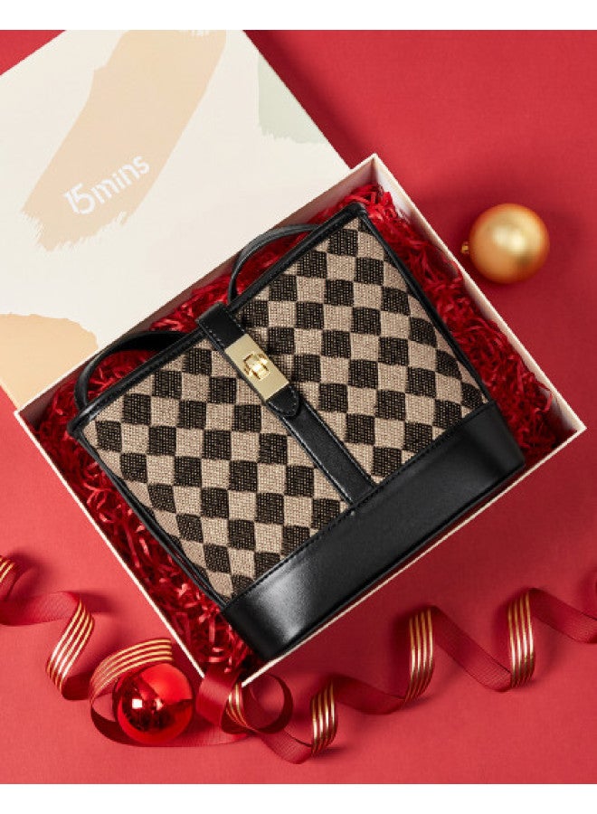 15MINS Best Qixi Festival Gift: Diamond-quilted Bucket Bag, Crossbody Shoulder Bag For Women - Image 1