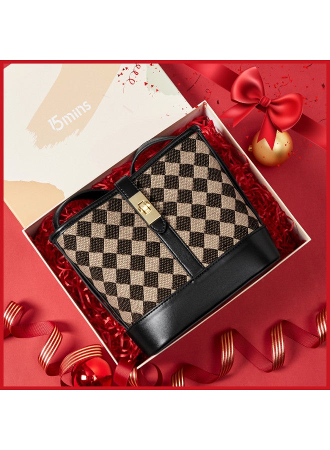 15MINS Best Qixi Festival Gift: Diamond-quilted Bucket Bag, Crossbody Shoulder Bag For Women - Image 2