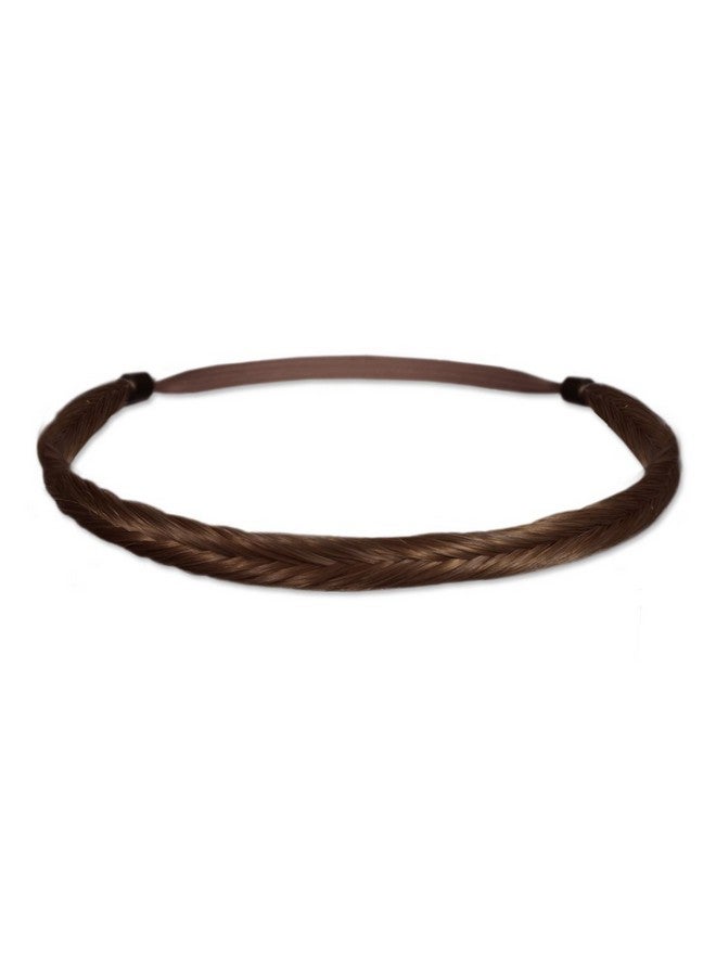 Mia Fishtail Braidie Beautiful Fishtail Braided Headband Hair Accessory Synthetic Wig Hair On Elastic Rubber Band Light Brown 1 2 Inch Wide For Women And Girls 1Pc - Image 1