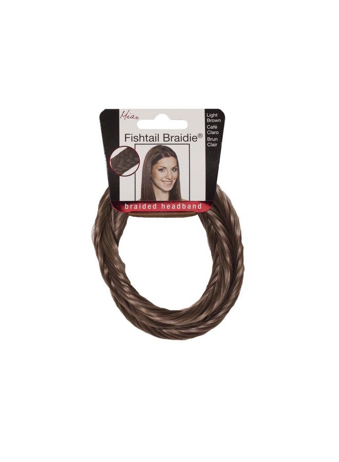 Mia Fishtail Braidie Beautiful Fishtail Braided Headband Hair Accessory Synthetic Wig Hair On Elastic Rubber Band Light Brown 1 2 Inch Wide For Women And Girls 1Pc - Image 2