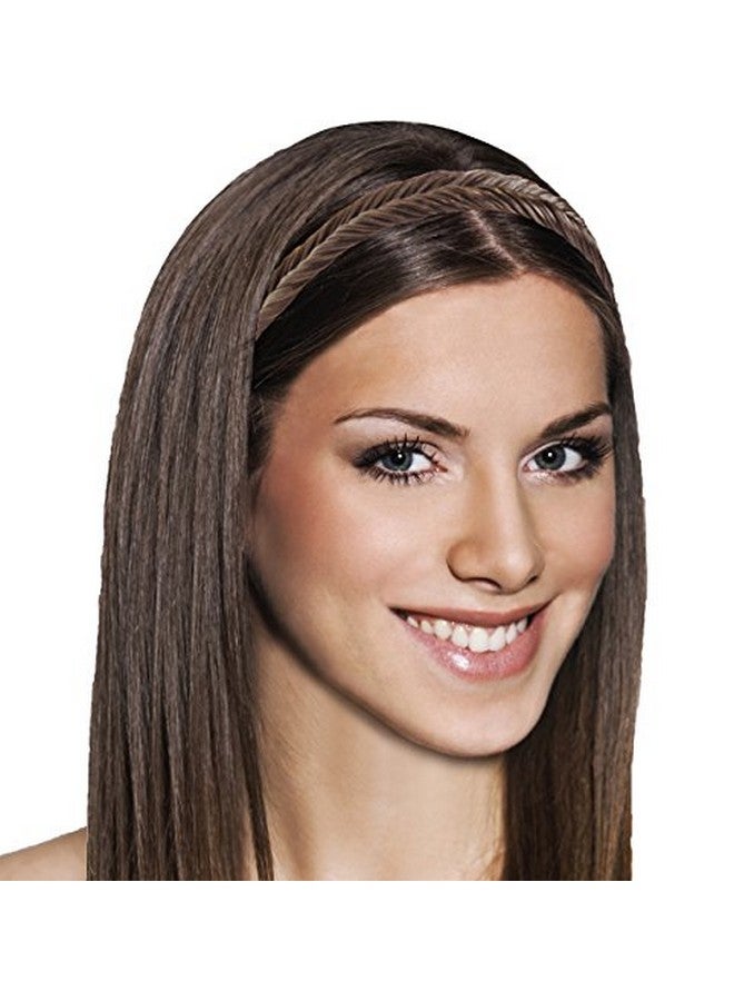Mia Fishtail Braidie Beautiful Fishtail Braided Headband Hair Accessory Synthetic Wig Hair On Elastic Rubber Band Light Brown 1 2 Inch Wide For Women And Girls 1Pc - Image 3