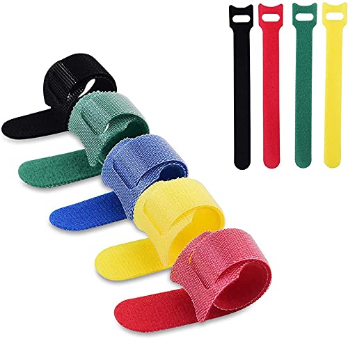 Immech 80 Pcs Reusable Cable Ties Strap 6 Inch150mm with Double Sided Hook Loop Wire Organizer Cable Management for Tablet Laptop PC TV Home Office Wire DIY Color MultiColor - Image 4