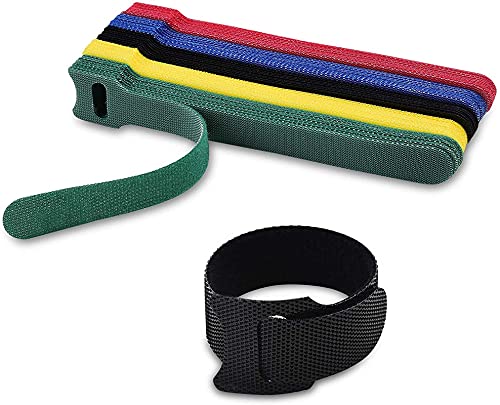 Immech 80 Pcs Reusable Cable Ties Strap 6 Inch150mm with Double Sided Hook Loop Wire Organizer Cable Management for Tablet Laptop PC TV Home Office Wire DIY Color MultiColor - Image 3