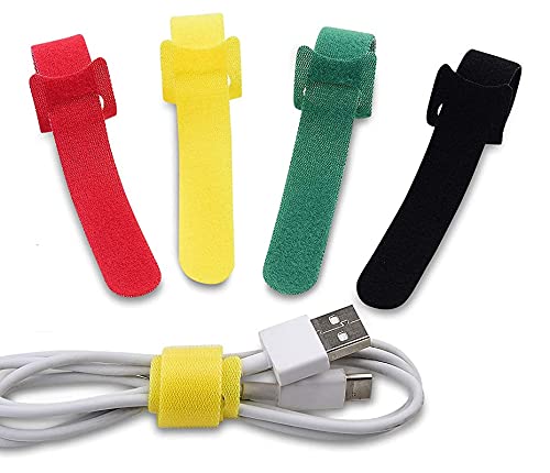 Immech 80 Pcs Reusable Cable Ties Strap 6 Inch150mm with Double Sided Hook Loop Wire Organizer Cable Management for Tablet Laptop PC TV Home Office Wire DIY Color MultiColor - Image 2