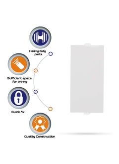 CONA CONA Polycarbonate 9356 Status Modular Blanking Glossy Finish Plates Switch Cover Small White Pack of 10  - Image 3