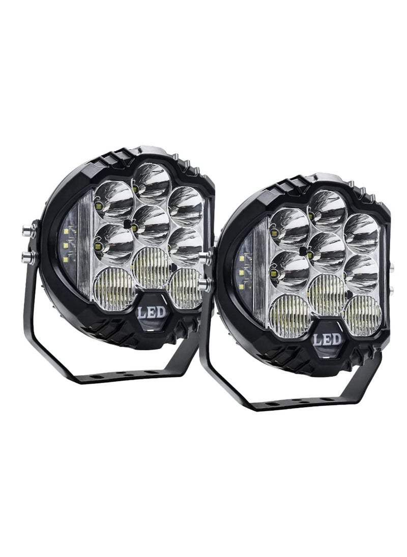 تي بي إٍس ديزاين 2 قطعة 5 بوصة LED ضوء العمل القرون بقعة الفيضانات كومبو شعاع مصباح الضباب على الطرق الوعرة القيادة الخفيفة الأبيض  - Image 1
