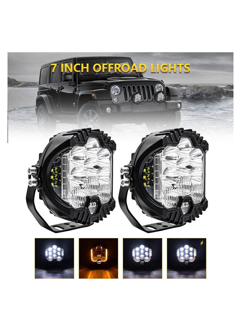 تي بي إٍس ديزاين 2 قطعة 5 بوصة LED ضوء العمل القرون بقعة الفيضانات كومبو شعاع مصباح الضباب على الطرق الوعرة القيادة الخفيفة الأبيض  - Image 3