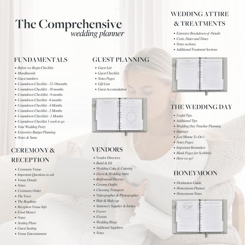 Scribble & Dot Award Winning Elegant Wedding Planner Binder and Organizer for the Bride | Tissue Wrapped | Cushioned Cover | Engagement Gift | This Elegantly Designed US Planner Allows you to Plan Every Detail (Soft Grey) - Image 4