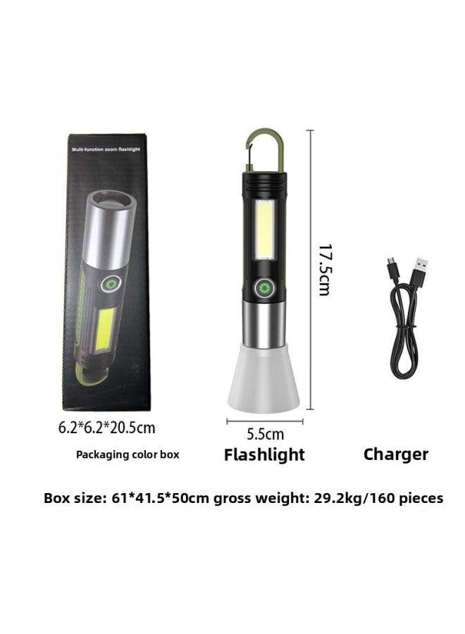 Loquat White Laser Flashlight Outdoor Multi-function Lighting Camping Light Super Bright Long-range Flashlight Focusing Led Light-Color:regular XPE - Image 4