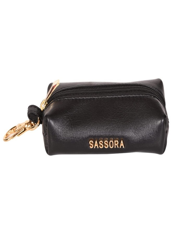 Sassora Genuine Leather Small Unisex Key Case (Black) - Image 1