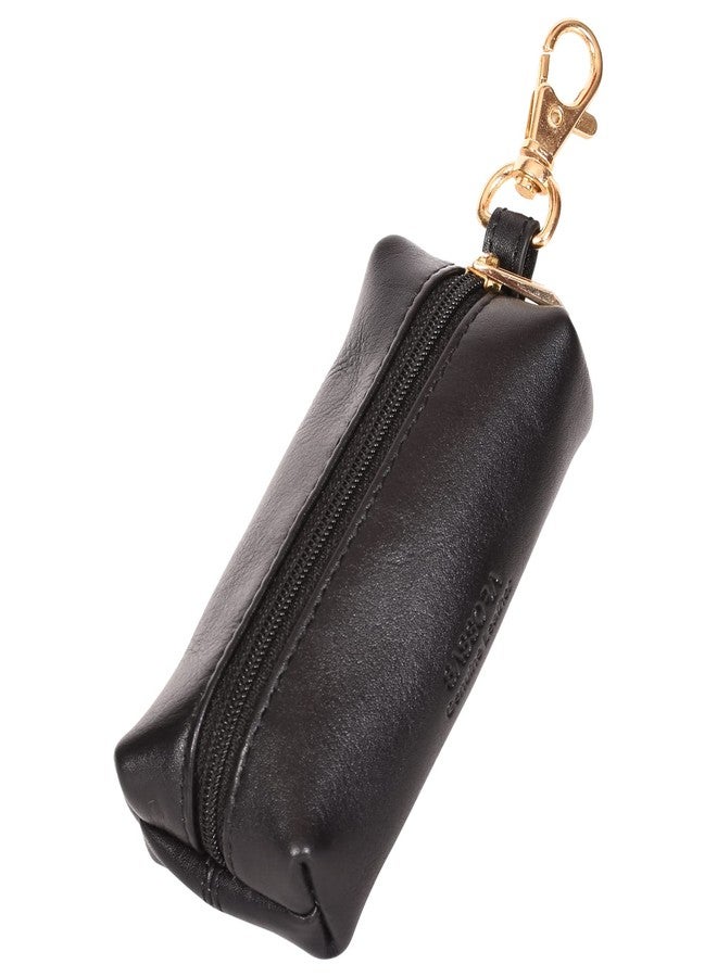 Sassora Genuine Leather Small Unisex Key Case (Black) - Image 4