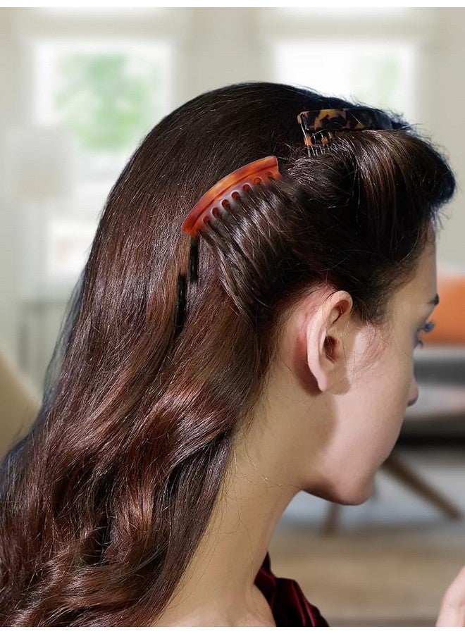 HYFEEL Hair Side Combs - Small French Side Hair Comb Clips for Women Decorative French Twist Hair Styling Accessories -4 Pcs (Tortoise, Brown) - Image 2